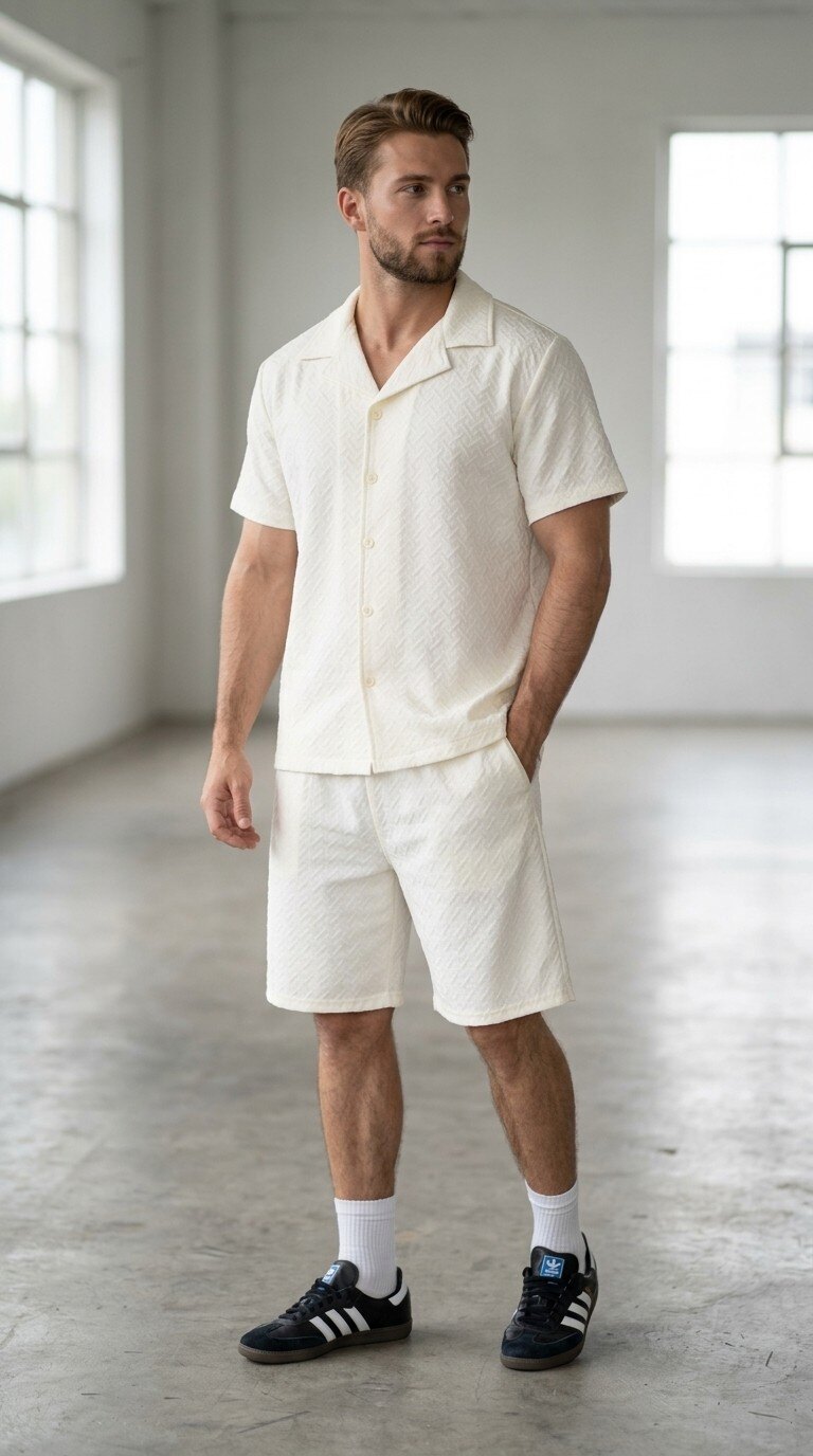 Mayorista Zayne Paris - Conjunto de camisa y pantalón corto para hombre con estampados