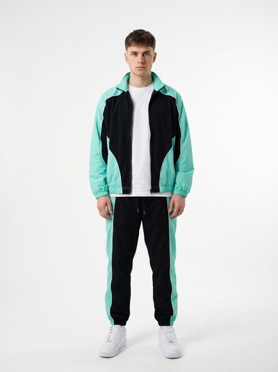 Wholesaler Zayne Paris - Crinkled effect nylon jacket and pants set Wholesaler Zayne Paris - Crinkled effect nylon jacket and pants set