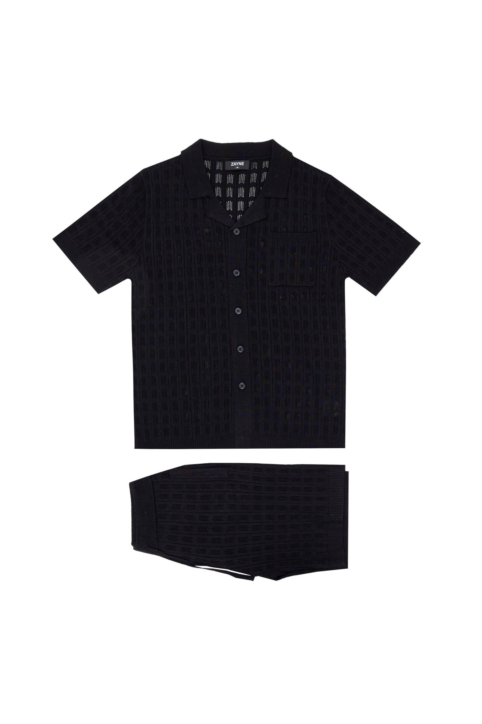 Grossiste Zayne Paris - Ensemble en maille avec chemise bouton et short