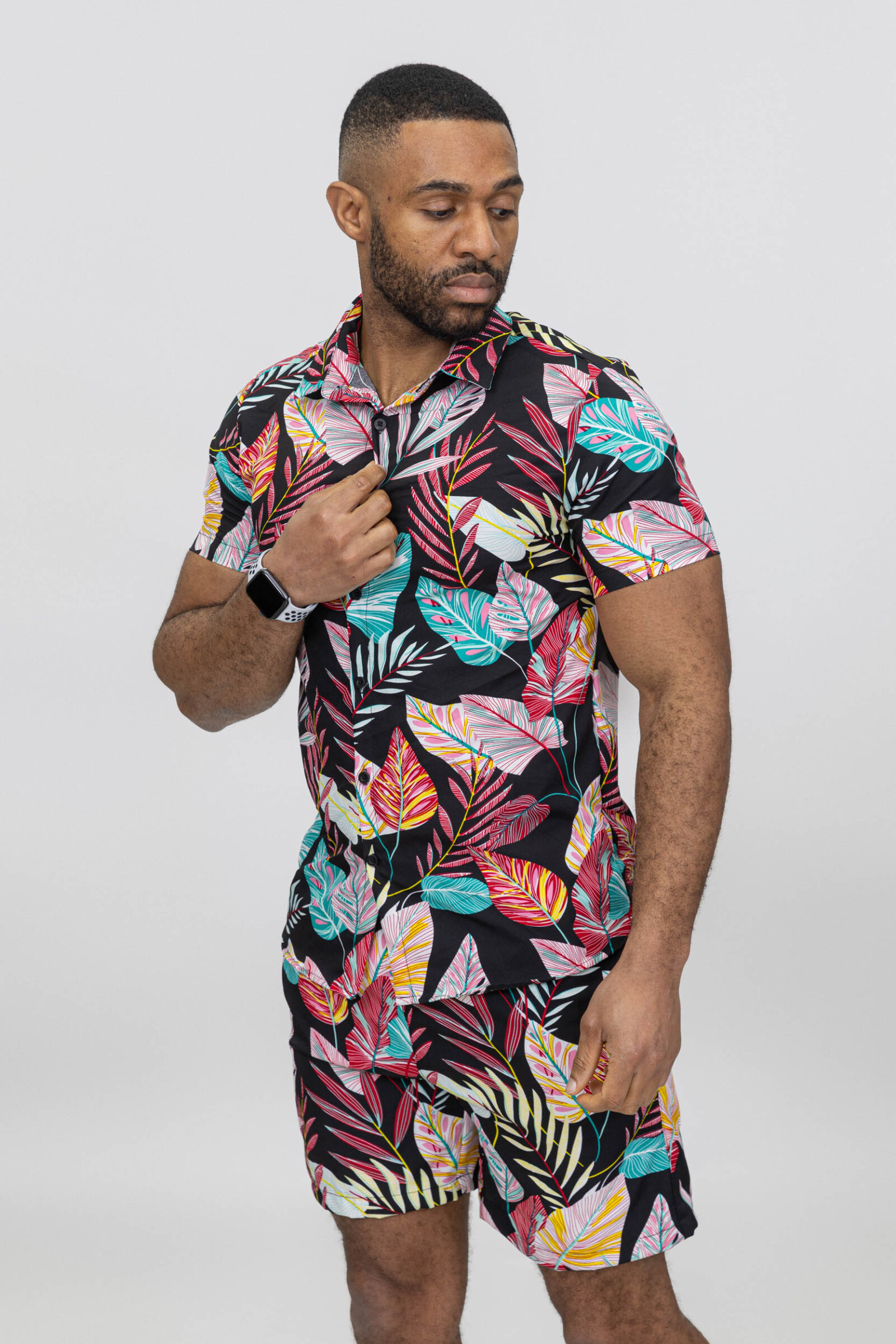 Wholesaler Zayne Paris - Patterned printed shirt + shorts set