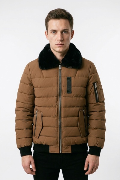 Wholesaler Zayne Paris - men's puffer jacket with fur collar Wholesaler Zayne Paris - men's puffer jacket with fur collar