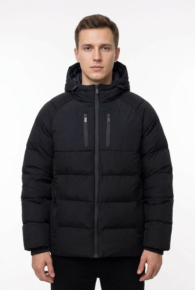 Wholesaler Zayne Paris - men's puffer jacket with double zipper on the chest Wholesaler Zayne Paris - men's puffer jacket with double zipper on the chest
