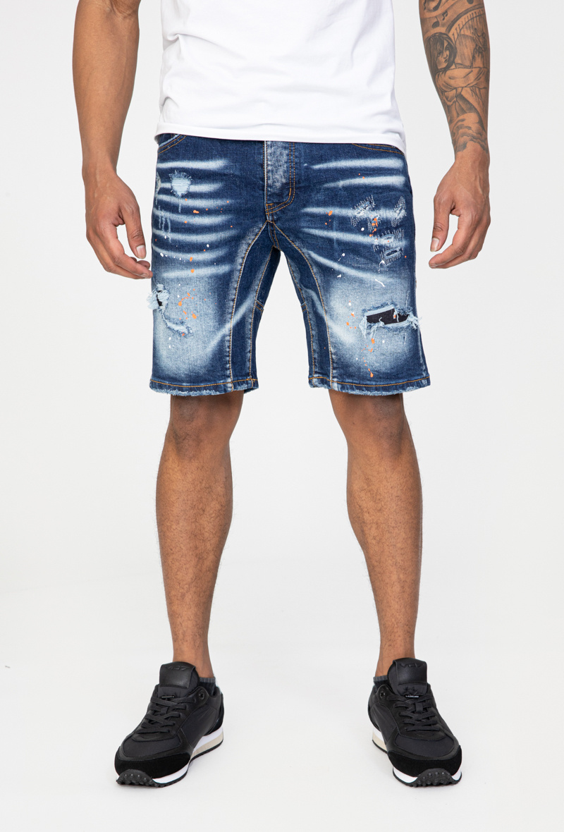 Grossiste Zayne Paris - Short en jean délavé avec trou doublés