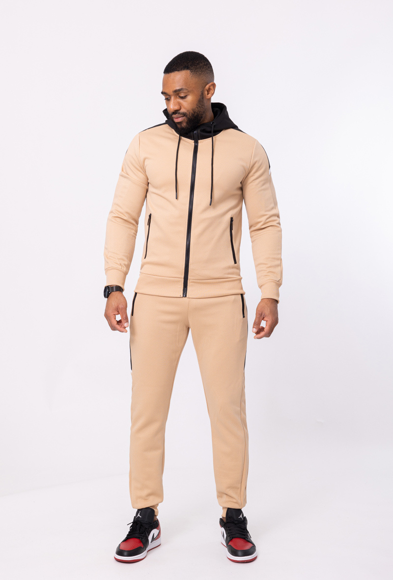 Grossiste Zayne Paris - Ensemble jogging homme tissu ligne en relief