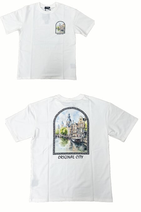 Grossista Zayne Paris - T-shirt di Oversize Cotton Man con motivo del paesaggio
