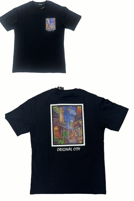 Grossista Zayne Paris - T-shirt di Oversize Cotton Man con motivo del paesaggio