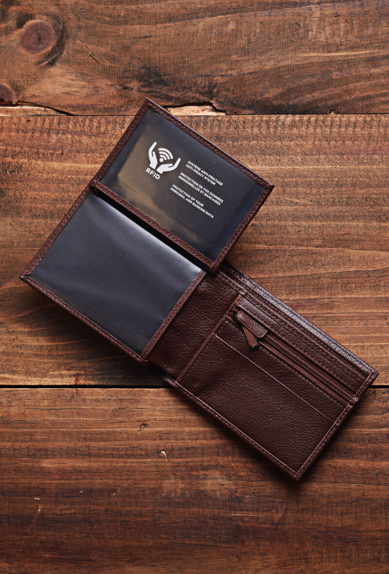 ZEVENTO cartera de cuero de vaca ZE-2118R - Chocolate 2 - miniatura
