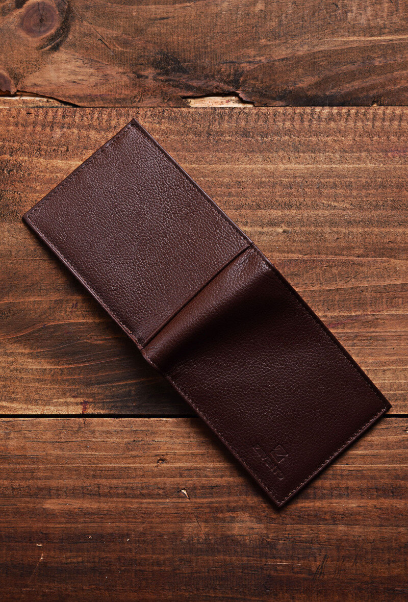 ZEVENTO cartera de cuero de vaca ZE-2118R - Chocolate - 5 - formato grande
